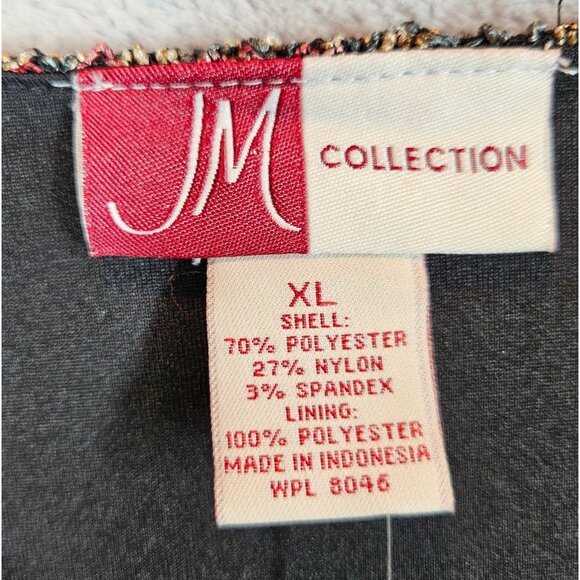 NWT JM Collection Tunic Blouse Womens XL multicolor knit overlay career modest - Picture 5 of 11